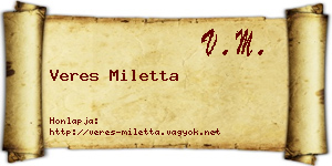 Veres Miletta névjegykártya